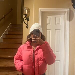 Women's Pink Puffer Jacket